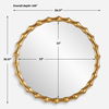 Nacala Round Gold Mirror, by Uttermost, 39.37" width x 39.37" height x 1.69" depth thumbnail 3