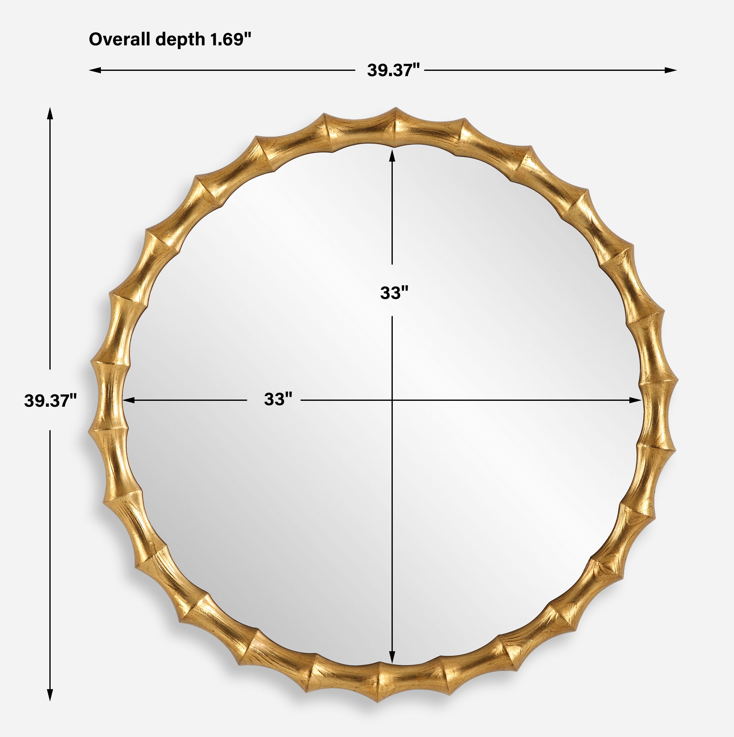 Nacala Round Gold Mirror large image 