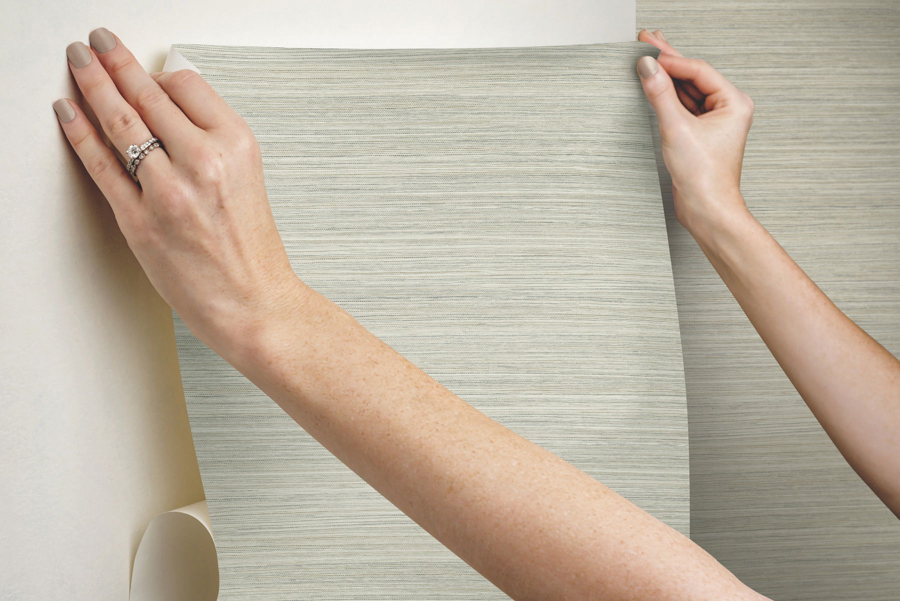 Cattail Weave Brown Peel & Stick Wallpaper large image 