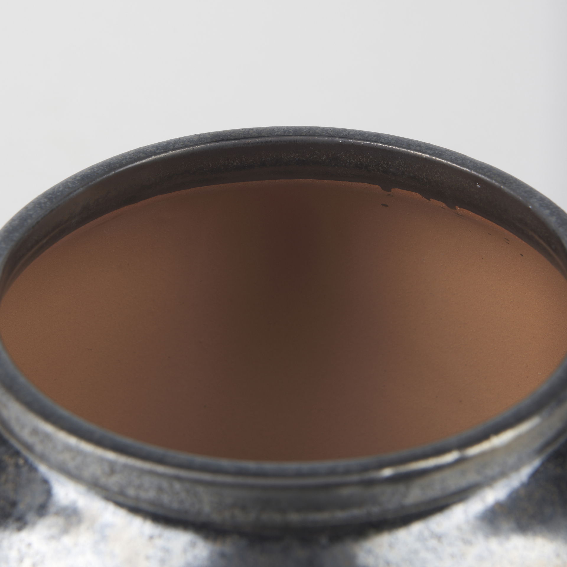 Kora Short Dark Metallic Double Ear Vase, by Mercana, 9.45" length x 9.45" width x 8.46" height View 6