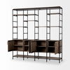 Darius 82L x 16.5W x 90H Medium Brown Wood and Metal Multi-Shelf Shelving Unit thumbnail 5