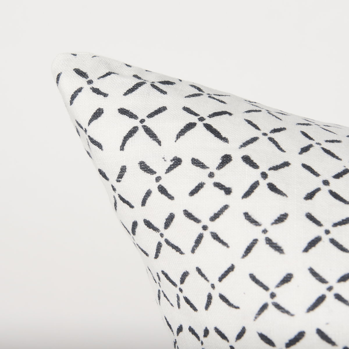 Jayden 22x22 Cream with Black Print Linen Square Pillow Cover, Decorative Pillow by Mercana, 22" length x 22" width x 0.2" height View 7
