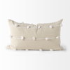 Erica 13x21 Cream With White Detail Decorative Pillow Cover, by Mercana, 13" length x 21" width x 0.2" height thumbnail 8