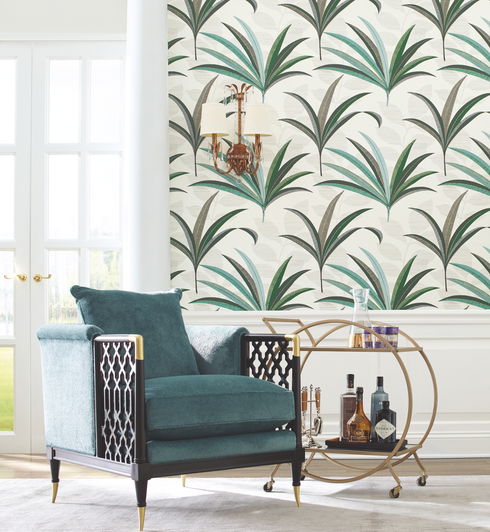 El Morocco Palm White Wallpaper