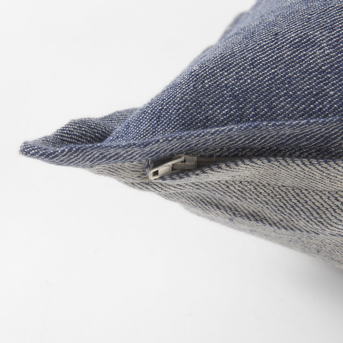 Aubrielle 14x26 Gray and Blue Fabric Color Blocked Pillow Cover, Decorative Pillow by Mercana, 14" length x 26" width x 0.2" height View 9