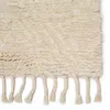 Akka Hand-Knotted Solid Cream Area Rug (8'x11') thumbnail 1