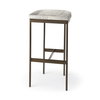 Millie Backless 30in Seat Bar Stool | Gray Hair-On-Hide with Gold Metal, Counter & Bar Stool by Mercana, 16.75" length x 17.75" width x 30" height thumbnail 1
