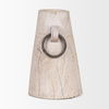 Monique Large Light Brown with Handles Wood Pot, Decorative Jar by Mercana, 5" length x 5" width x 9.5" height thumbnail 4