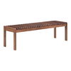 Rohe Bench Walnut Brown, Benche by Moe's Home, 60" width x 18.11" height x 17.5" depth thumbnail 2