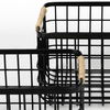 Marius 20.9L x 15.2W x 12.2 Set of Two Matte Black Metal with Rope Trim Rectangular Baskets thumbnail 5