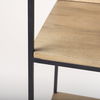 Morris 19.75 L x 15.0W x 72.5H Beige Wood with Black Metal Frame 4-Tier Shelving Unit, Shelving & Bookcase by Mercana, 19.75" length x 15" width x 72.5" height thumbnail 9