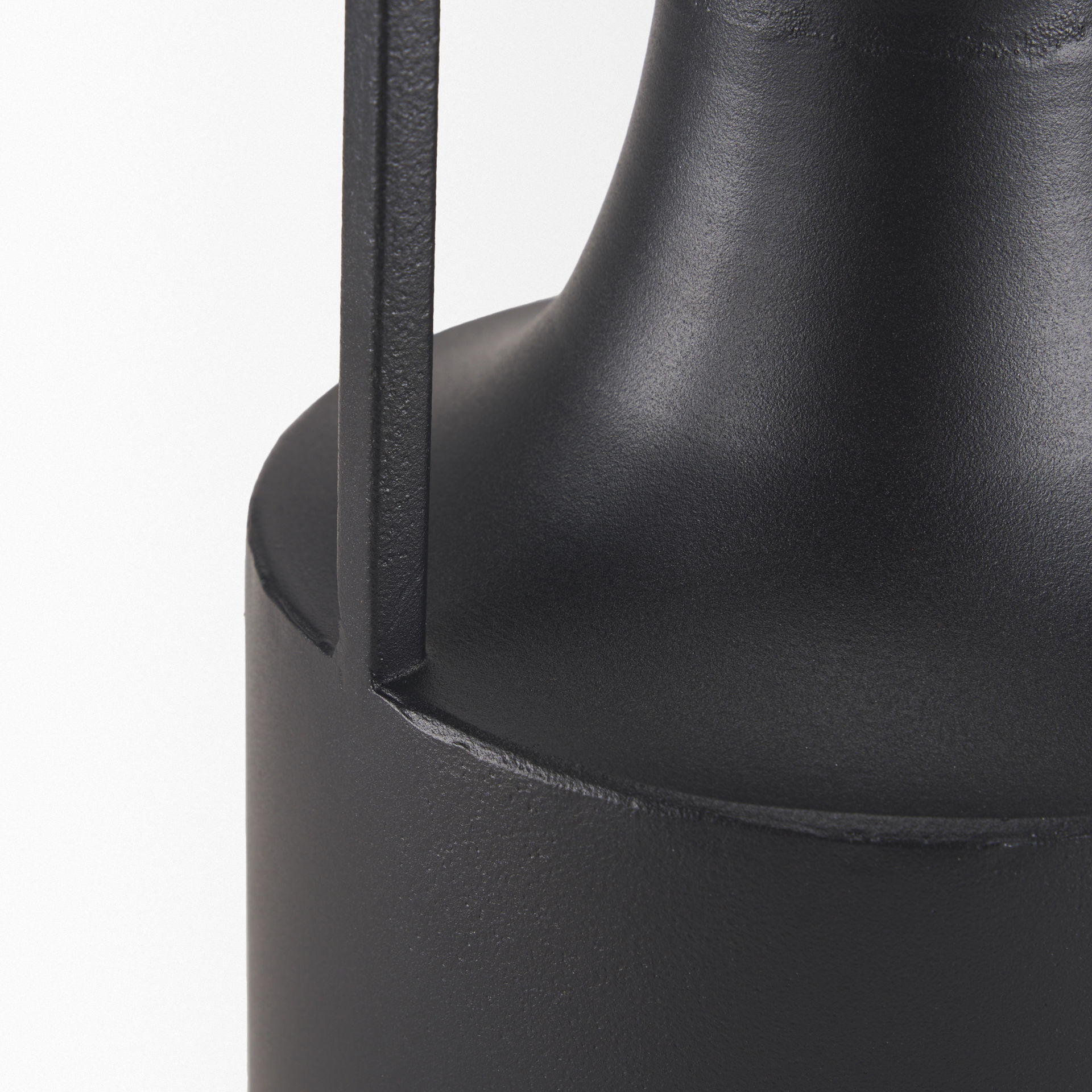 Tovi Small Matte Black Narrow Metal Vase large image 