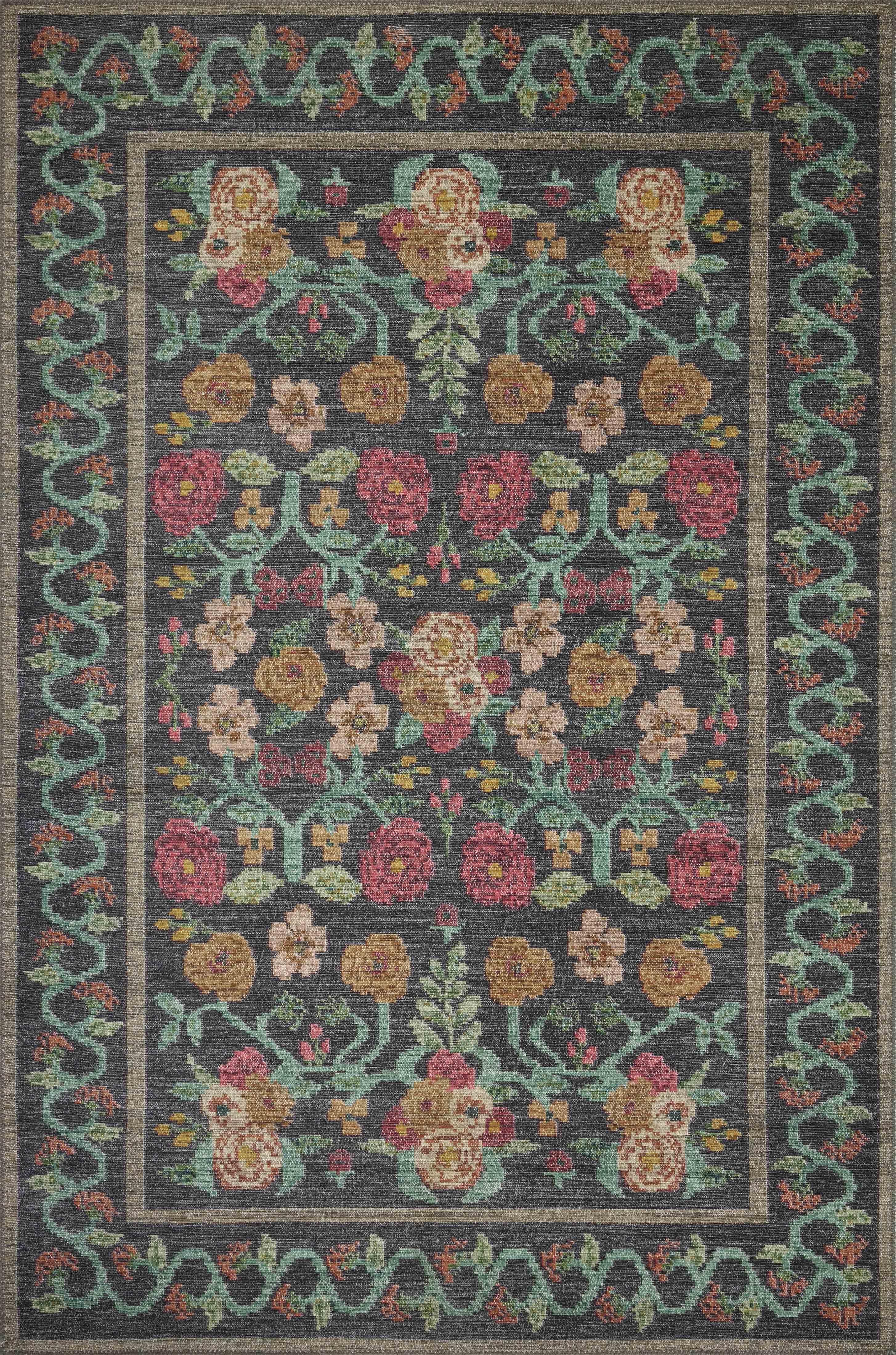 Rifle Paper Co. x Loloi Rosa Rug, 2' length x 5' width View 1