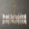 Crystal Stick 8 Light Brass Chandelier thumbnail 1