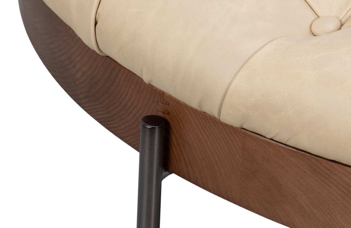 Corbet Cocktail Ottoman  Cappucino White, by Sarreid, 3'3" length x 3'3" width x 1'4" height View 6