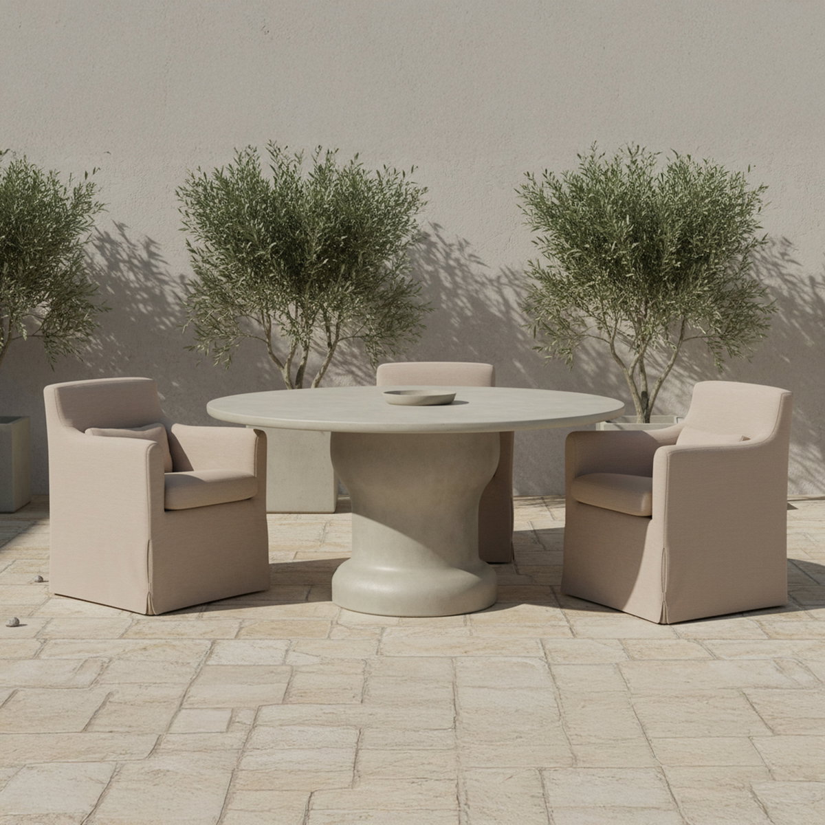 Lydia Outdoor Slipcover Dining Chair Light Brown, Outdoor Chair by Moe's Home, 2'2.4" width x 2'8.7" height x 2'2.2" depth View 7