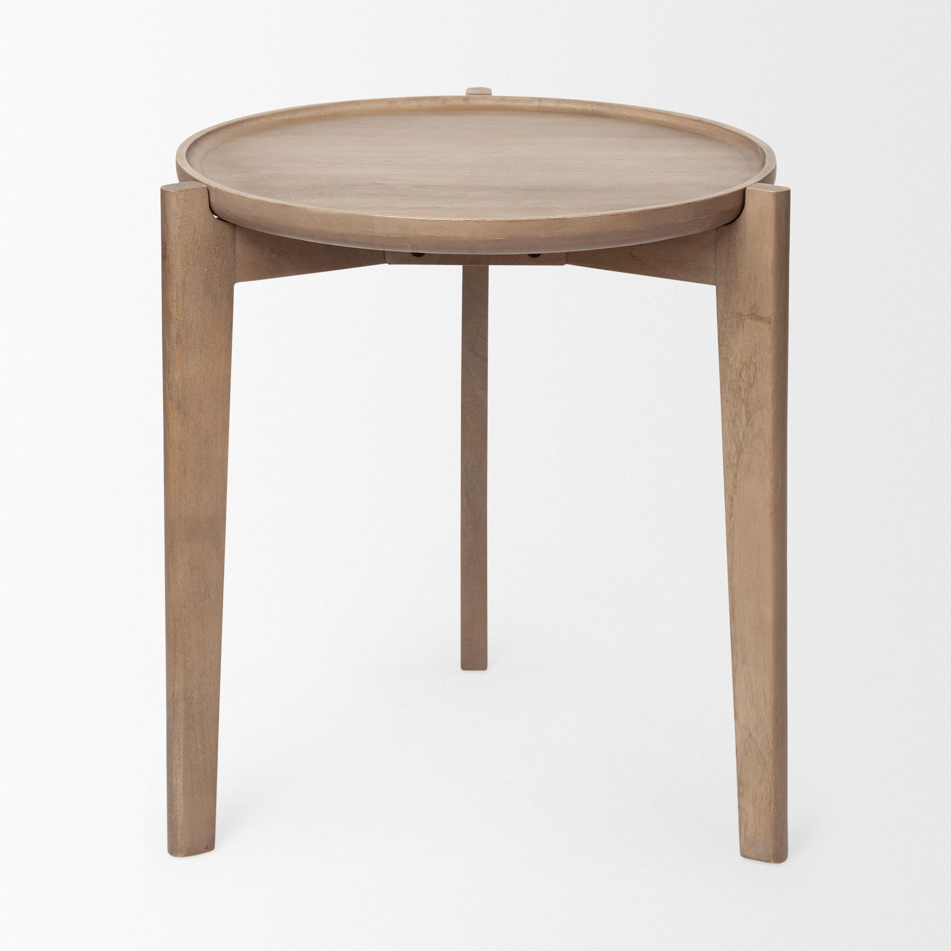 Cleaver I 22 x 24 Round Top Brown Solid Wood Accent Table large image 