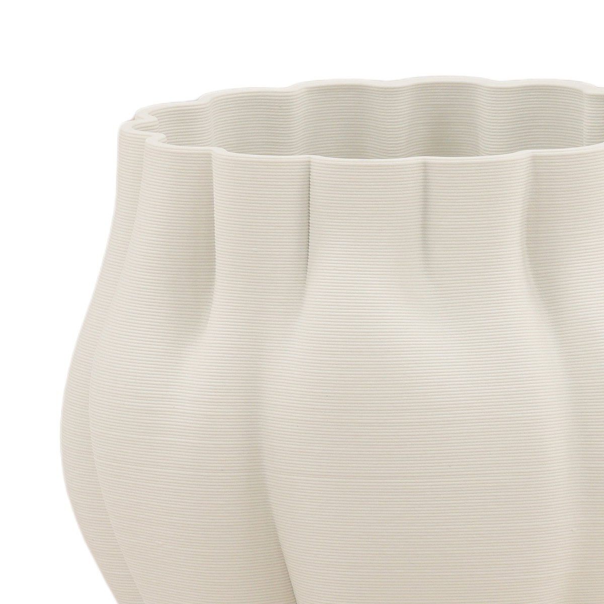 Kaori Vase Ivory Small, Decor by Dovetail, 9.06" width x 9.45" height x 9.06" depth View 2