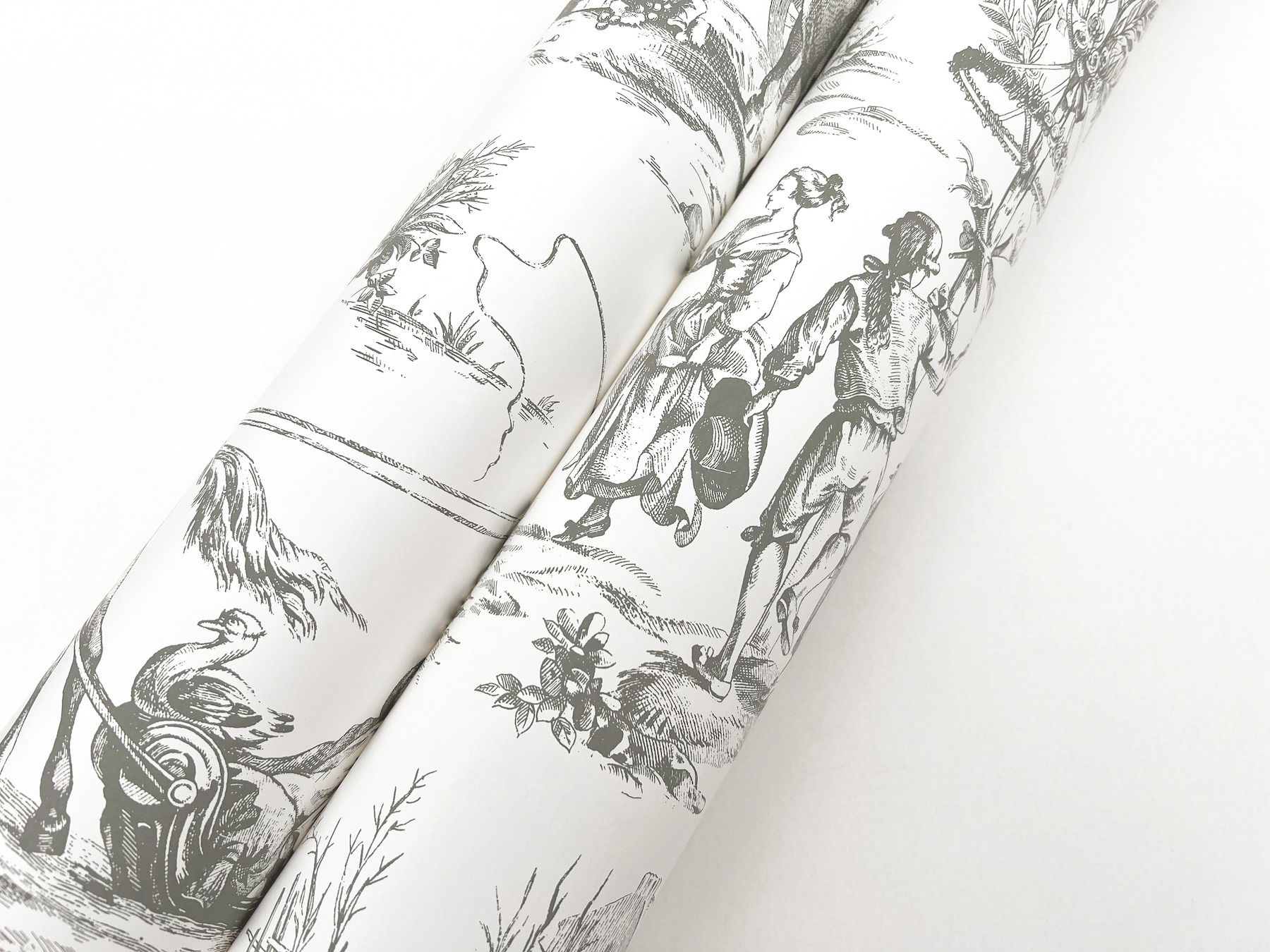 Seasons Toile Grey Wallpaper large image 