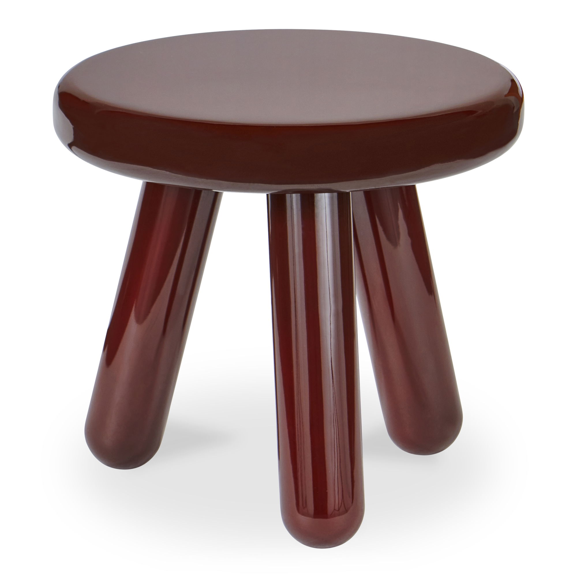 Joy Accent Table Deep Red Lacquer, Side & End Table by Moe's Home, 19" width x 18" height x 19" depth View 3