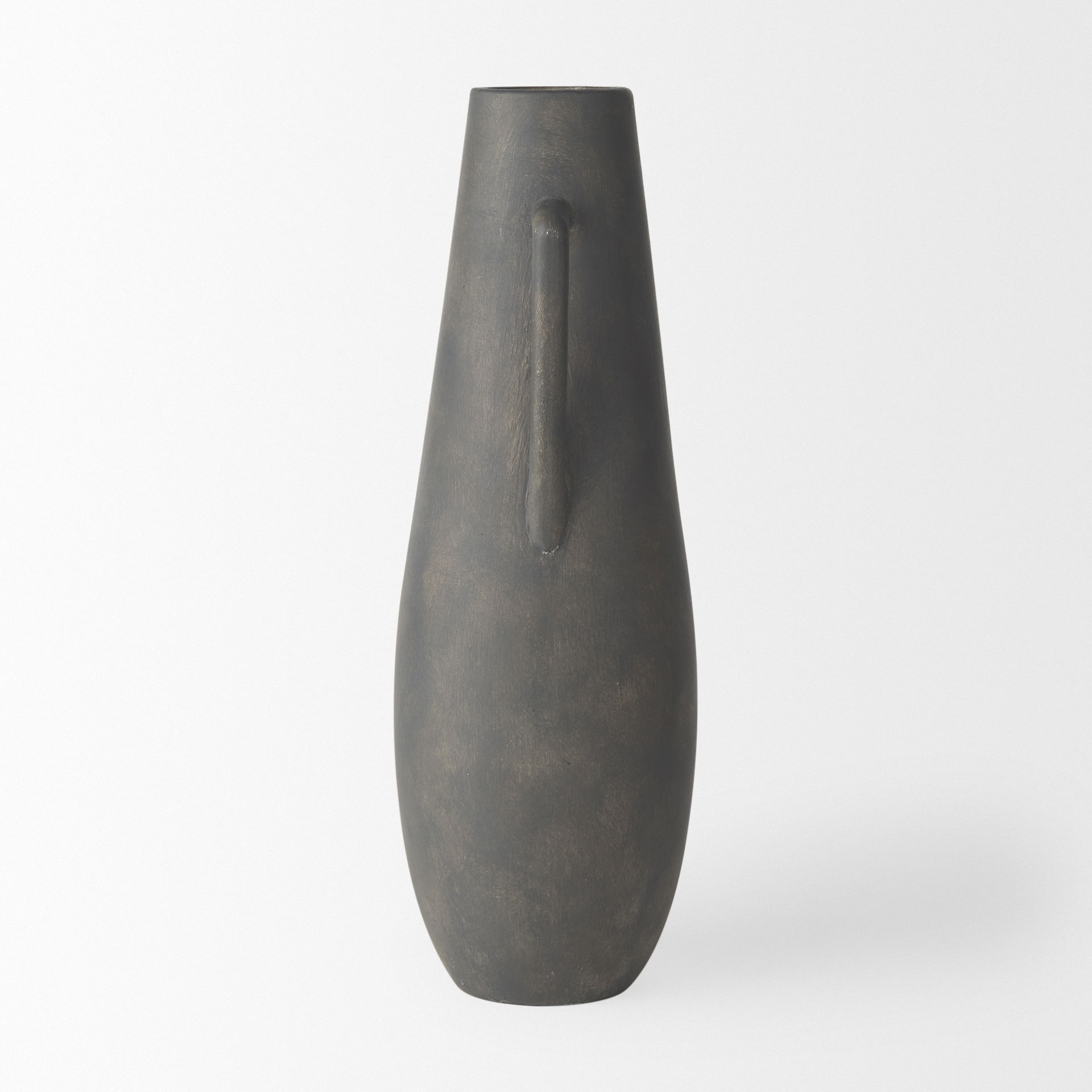 Kilian Tall Matte Brown-Gray Double Ear Vase, by Mercana, 5.91" length x 5.71" width x 16.93" height View 4