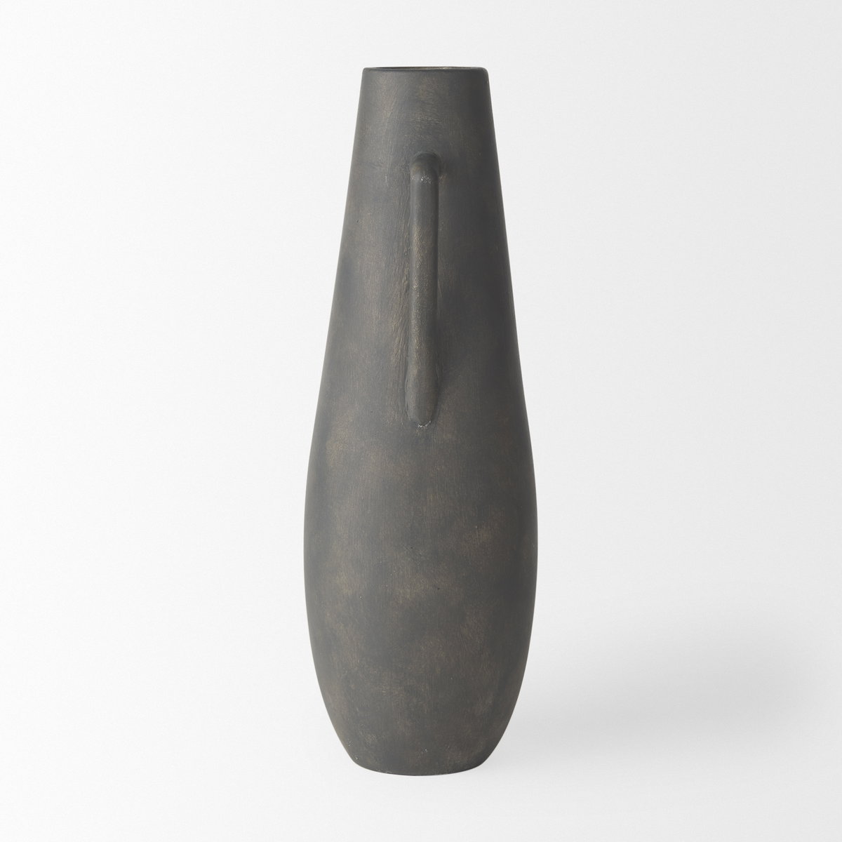 Kilian Tall Matte Brown-Gray Double Ear Vase, by Mercana, 5.91" length x 5.71" width x 16.93" height View 4