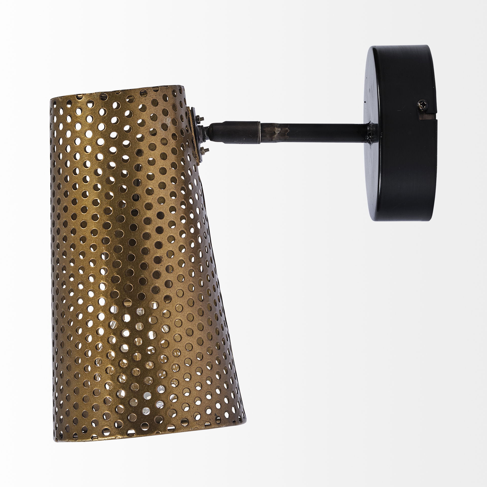 Wesley I 11x10.2 Gold Toned Perforated Metal Cone Wall Sconce large image 