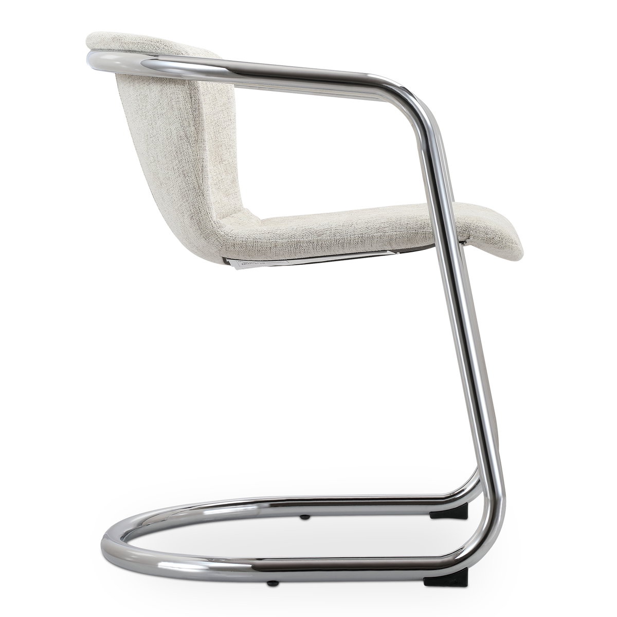 Freeman Chrome Frame Dining Chair Blended Cream - Set Of Two, by Moe's Home, 22" width x 30" height x 24" depth View 4