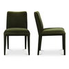 Calla Dining Chair Green Velvet - Set Of Two, by Moe's Home, 20.5" width x 33" height x 23.5" depth thumbnail 1