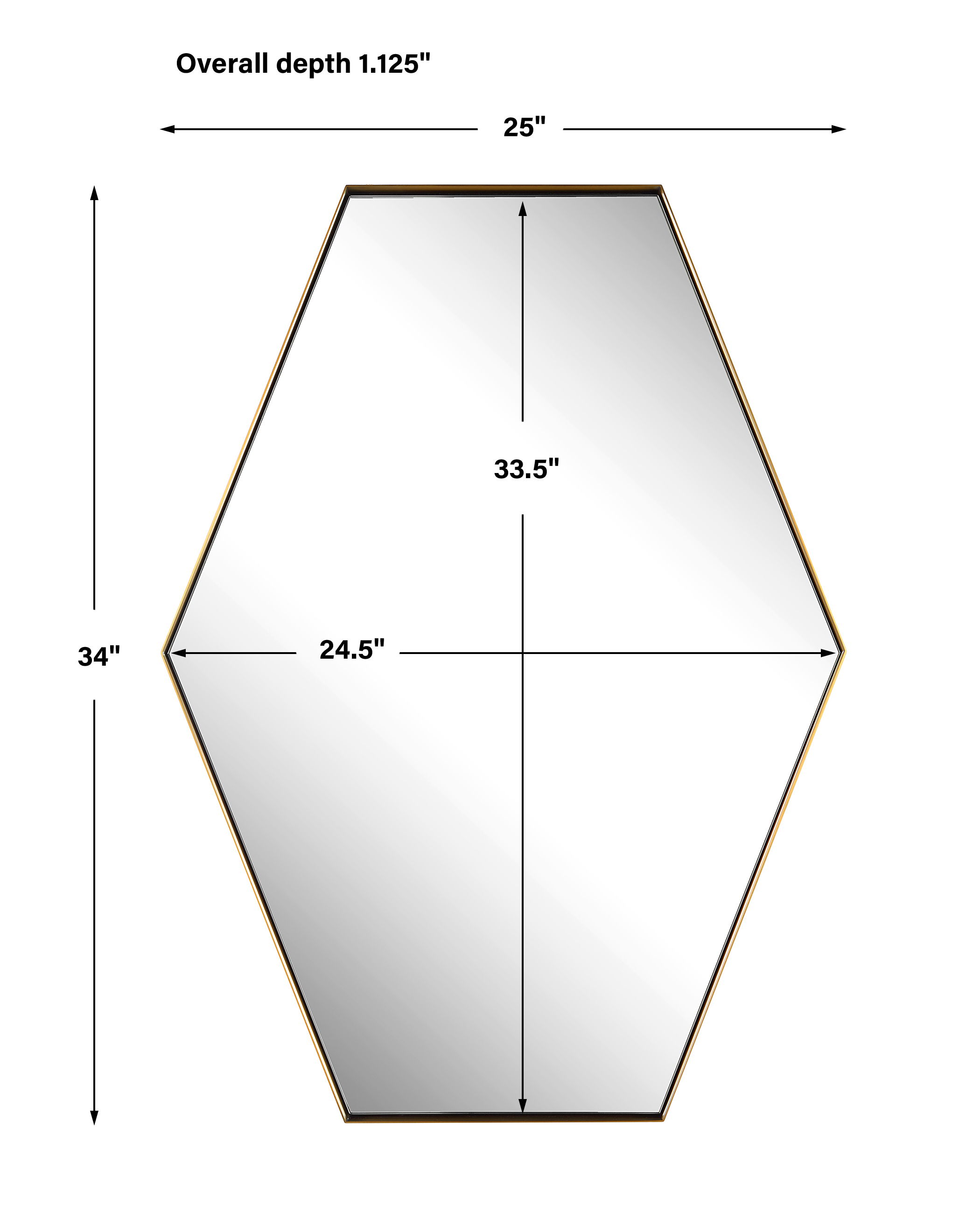 Ankara Brass Hexagon Mirror large image 