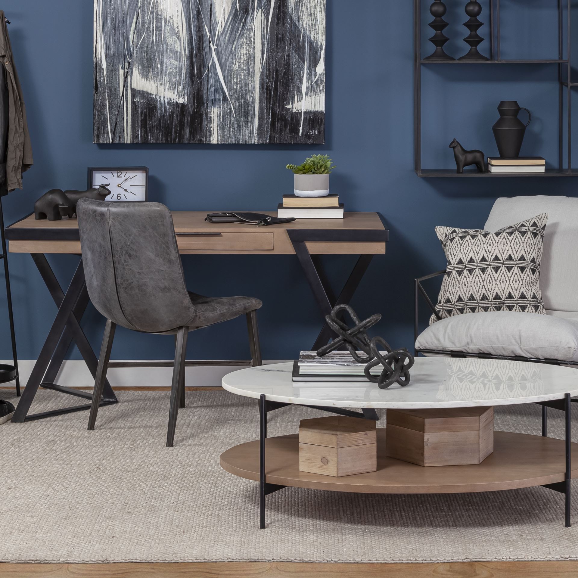 Elyse (Set of 2) 14L x 12W Brown Wooden Hexagonal Boxes, by Mercana, 13.78" length x 11.81" width x 5.91" height View 2