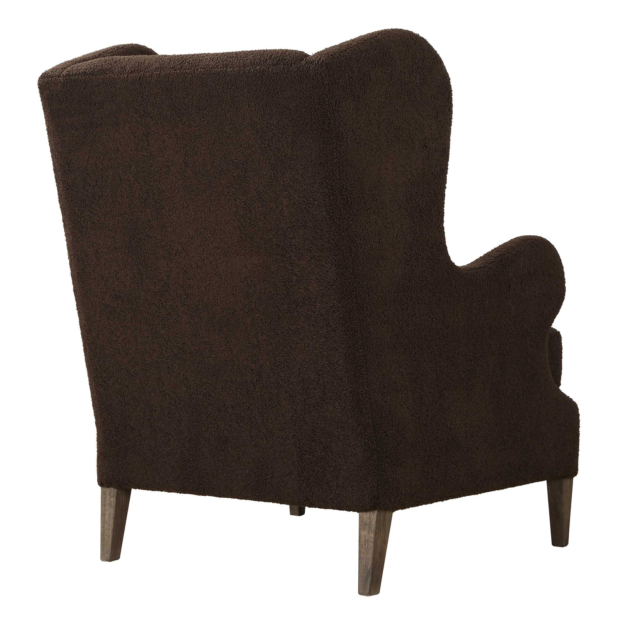 Serpentine Brown Fabric Accent Chair, Furniture by Uttermost, 29.5" width x 40" height x 34.5" depth View 7