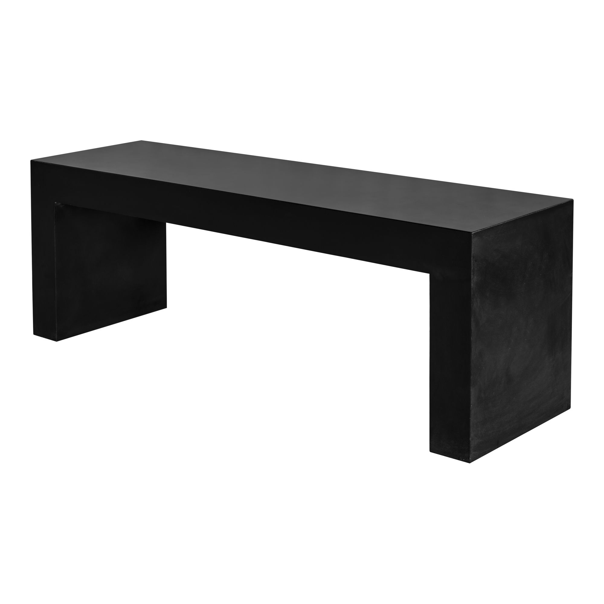 Lazarus Outdoor Bench Black, Benche by Moe's Home, 55.25" width x 18.5" height x 15.75" depth View 2