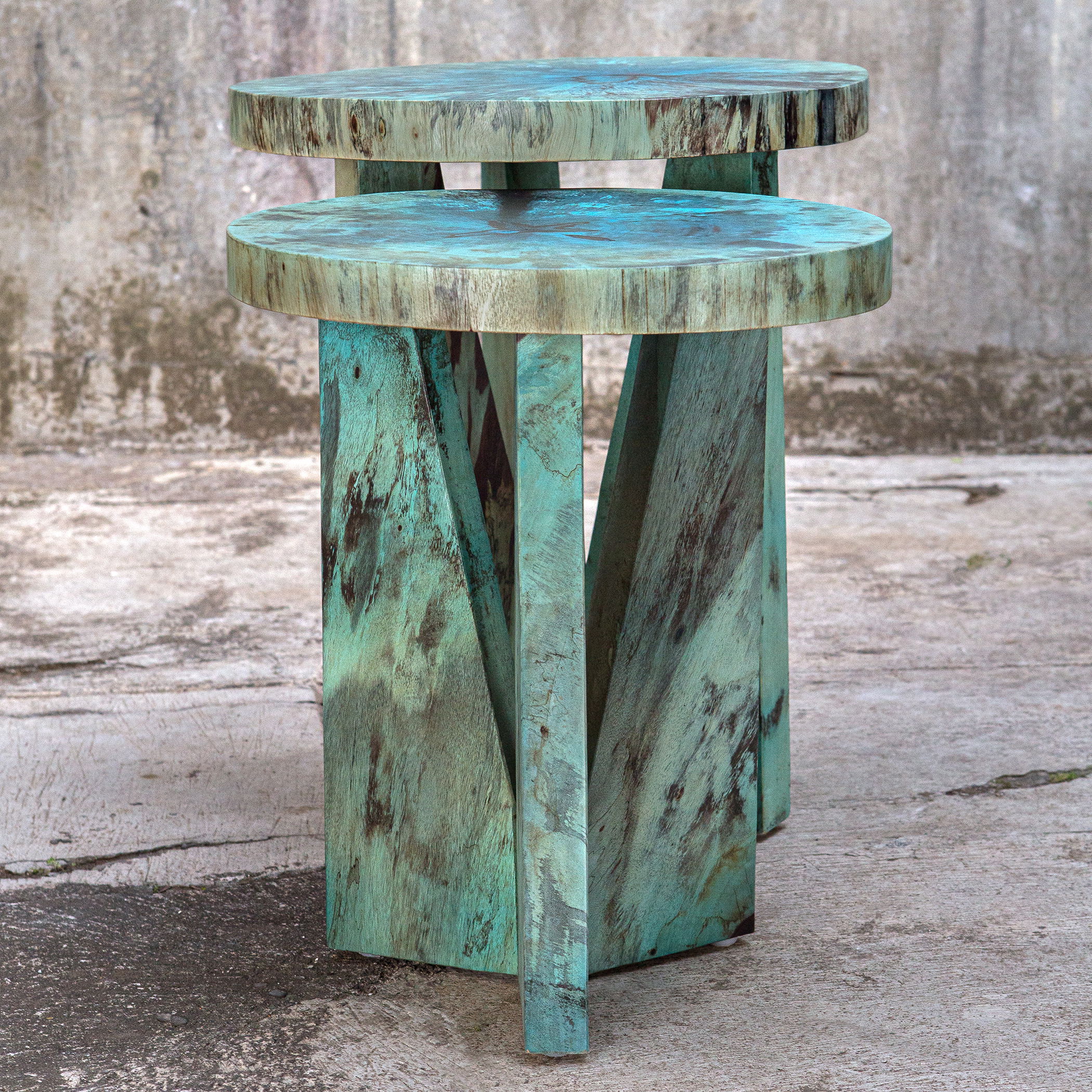 Nadette Blue Nesting Tables, S/2 large image 