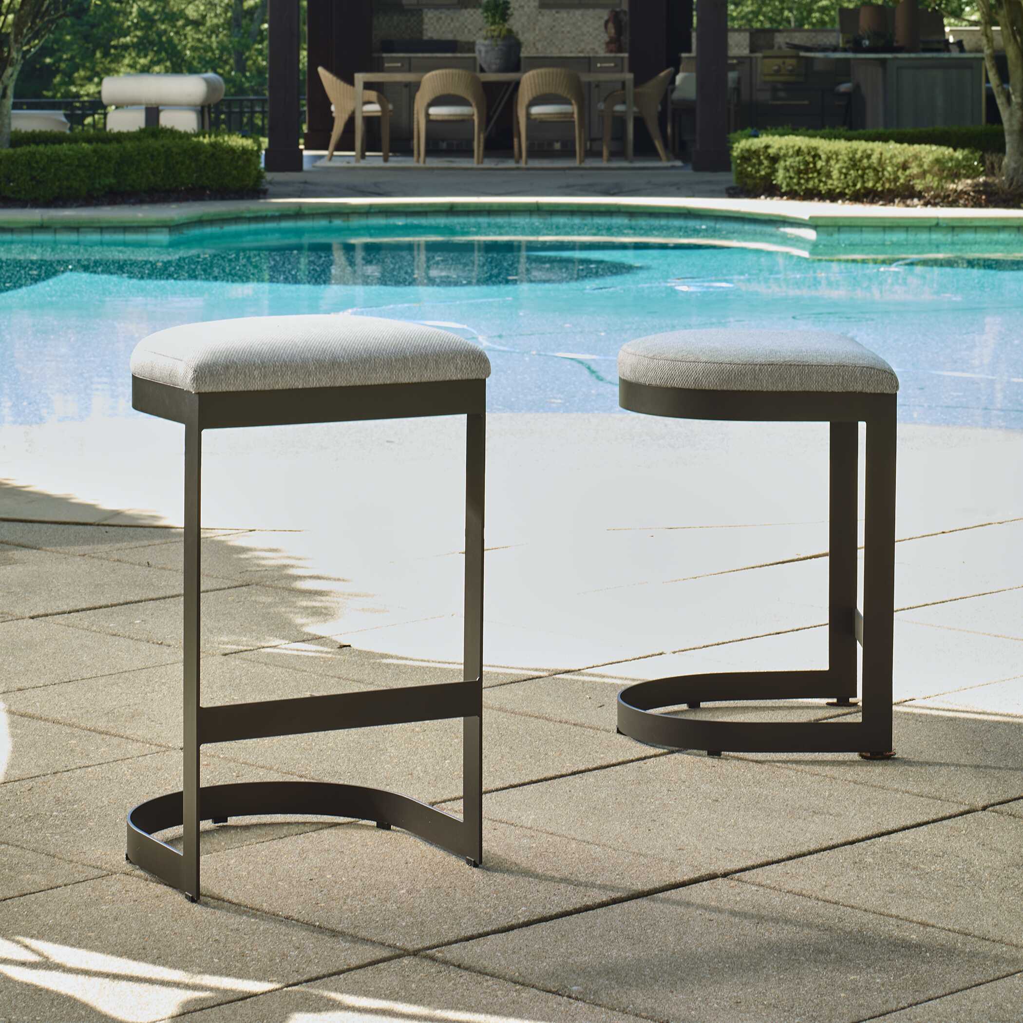 Maude Outdoor Bar Stool, Furniture by Uttermost, 17.2" width x 30" height x 17.25" depth View 2