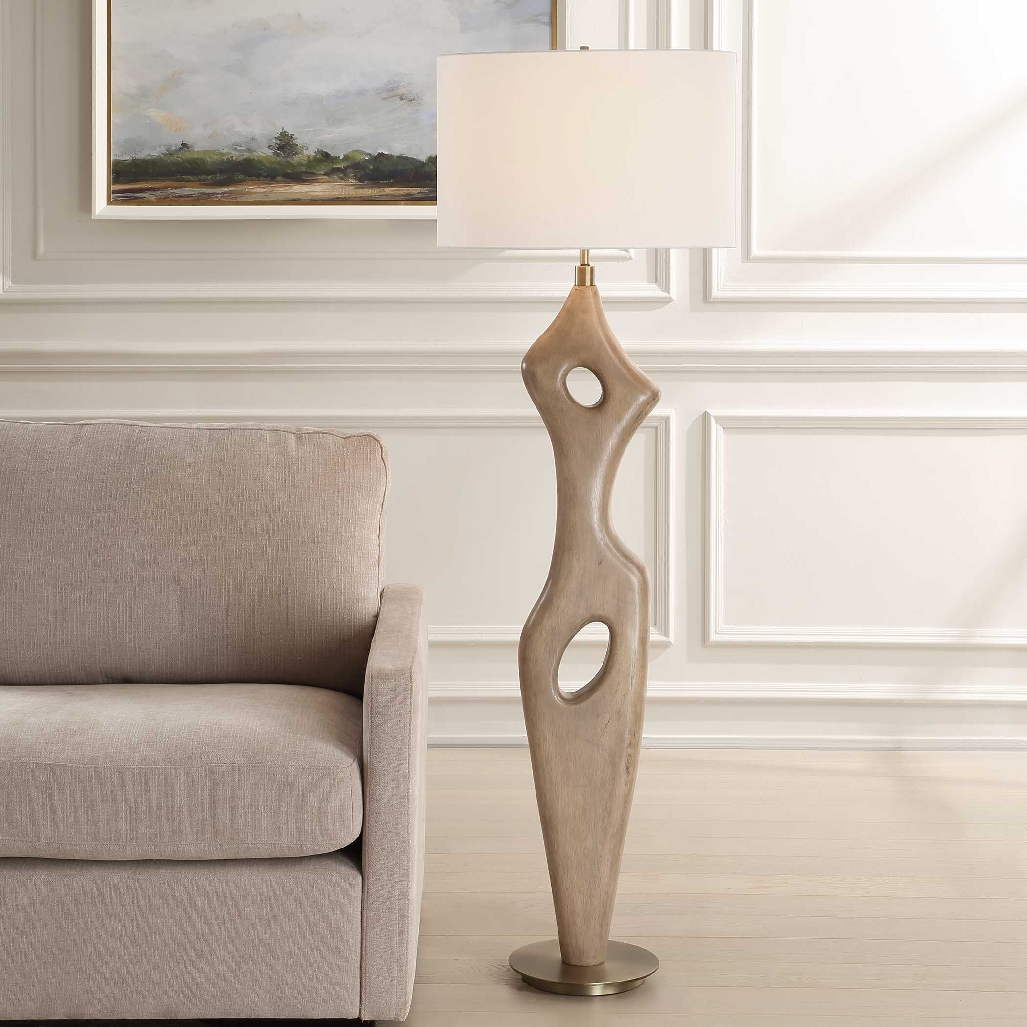 Almyra Solid Wood Floor Lamp, by Uttermost, 21" width x 65.5" height x 13" depth View 2