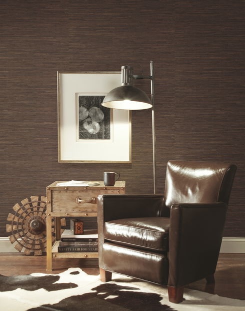 Knotted Grass Brown Wallpaper