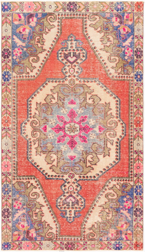 Antique One of a Kind Handmade Rug, by Surya, 7'2" length x 4'1" width