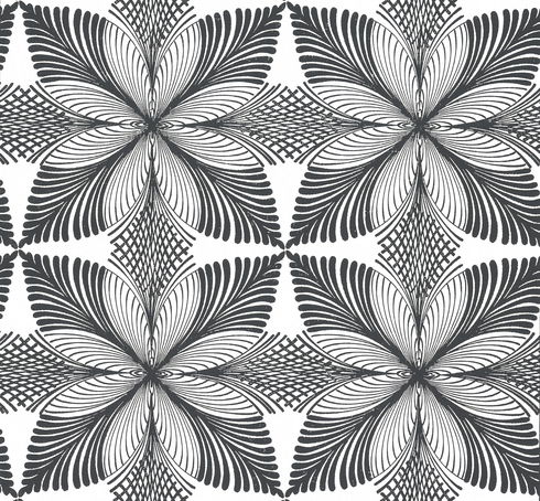 Roulettes Cream & Black Wallpaper