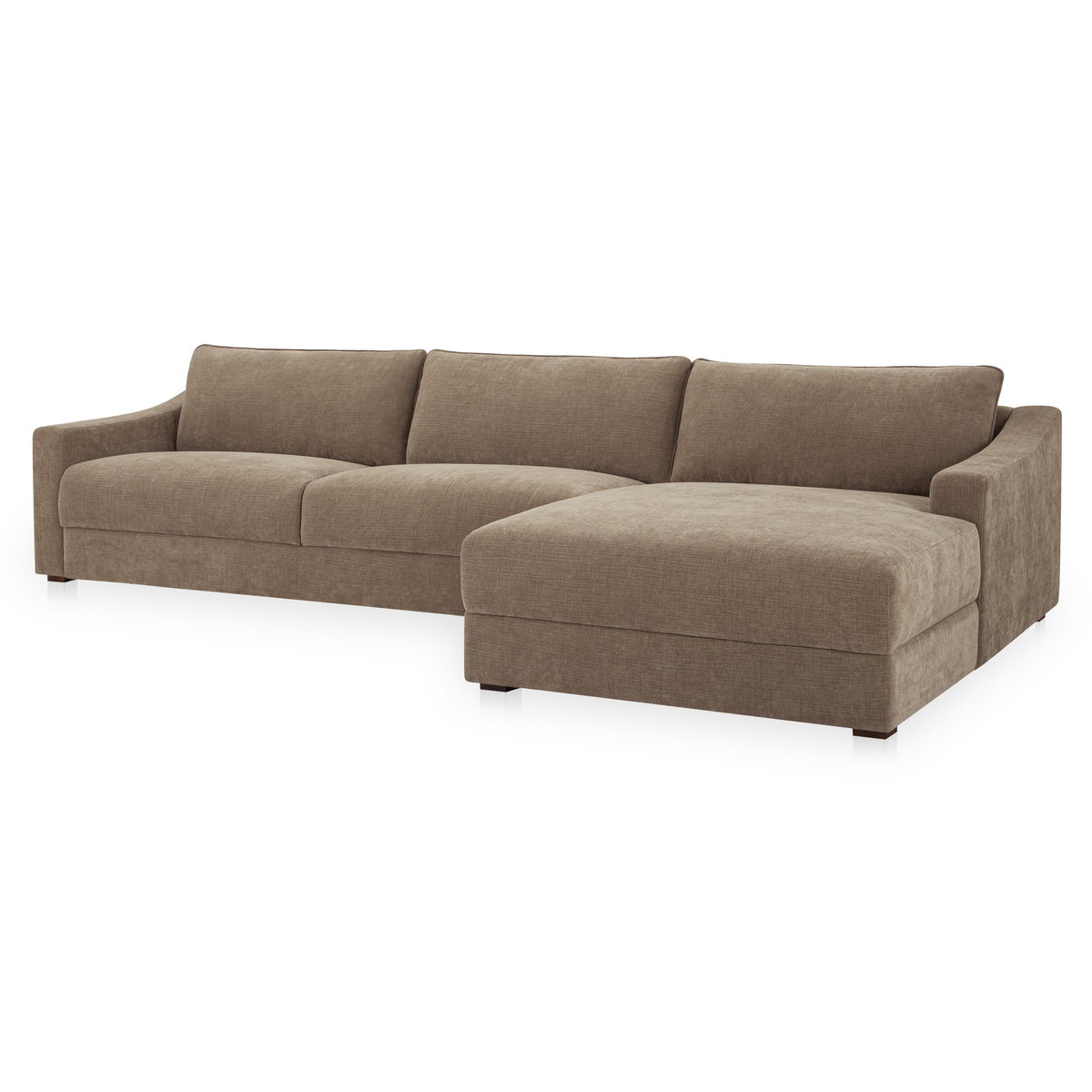 Farrow Sectional Taupe Right, Sectional Sofa by Moe's Home, 130.5" width x 31.75" height x 61.5" depth View 2