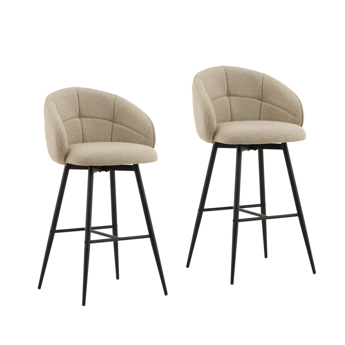 Ayla Bar Stool Set of 2 Sand, Counter & Bar Stool by Dovetail, 21.5" width x 39.5" height x 21.5" depth