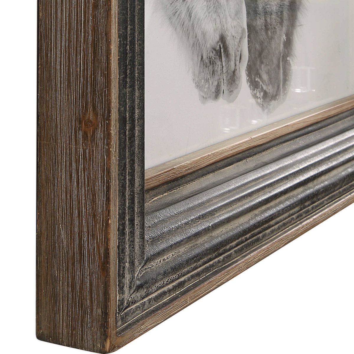 Custom Black And White Horses Print, by Uttermost, 2'7.5" width x 2'7.5" height x 2.75" depth View 6