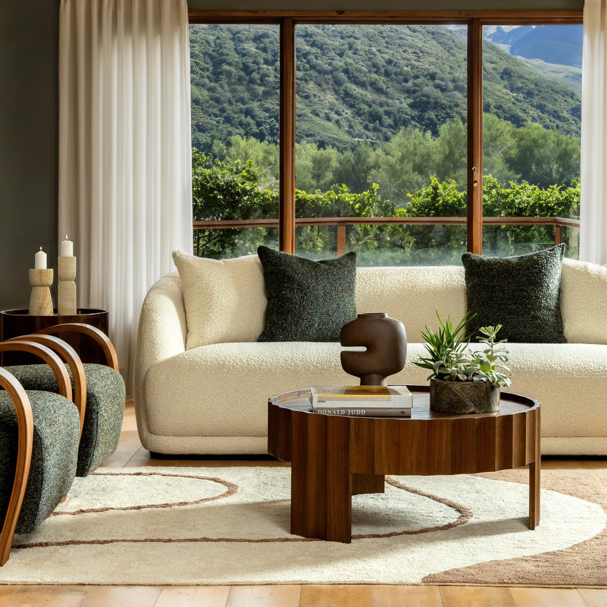Cadwell Coffee Table Brown, by Dovetail, 35.43" width x 15.5" height x 35.43" depth View 4