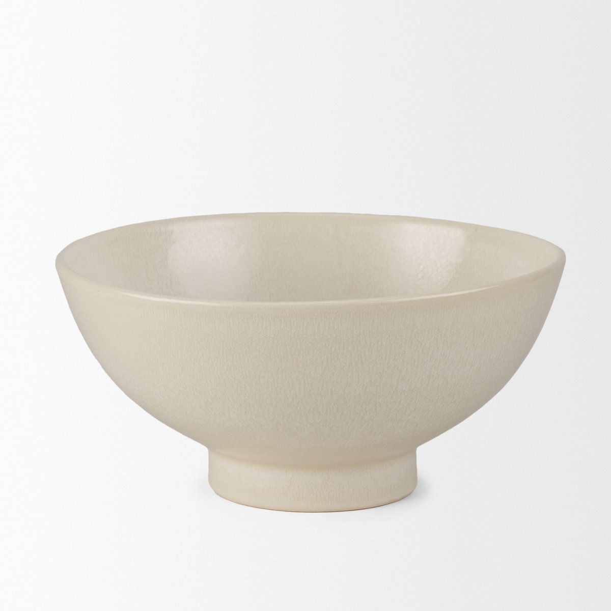 Tyren Cream Glazed Decorative Round Ceramic Bowl, Decorative Bowl by Mercana, 12.2" length x 12.2" width x 5.91" height View 6