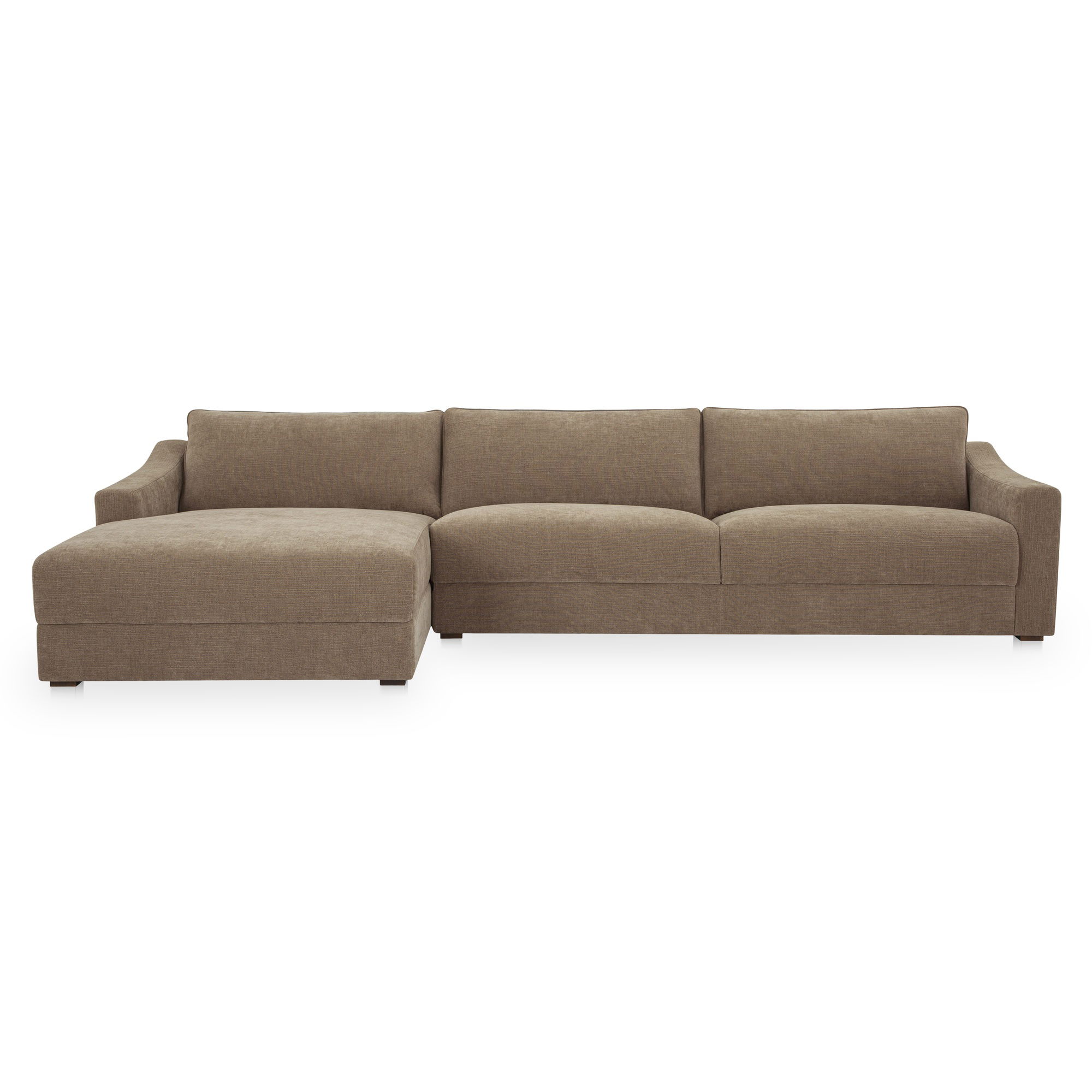 Farrow Sectional Taupe Left, Sectional Sofa by Moe's Home, 130.5" width x 31.75" height x 61.5" depth View 1