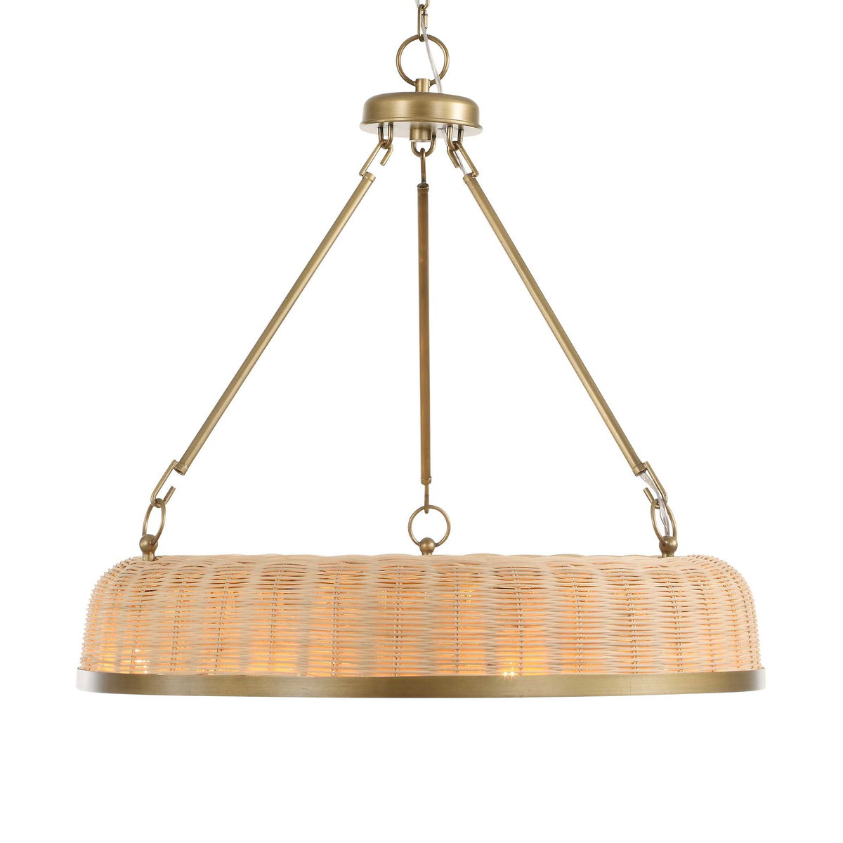 Ladakh 9 Light Round Wicker Pendant, Ceiling Light by Uttermost, 28" width x 27" height x 28" diameter View 6