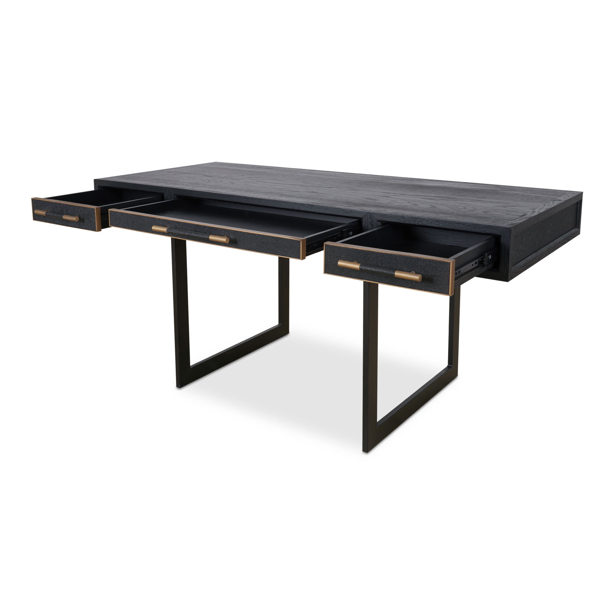 Mako Desk Black, by Moe's Home, 62.99" width x 29.92" height x 27.56" depth View 3