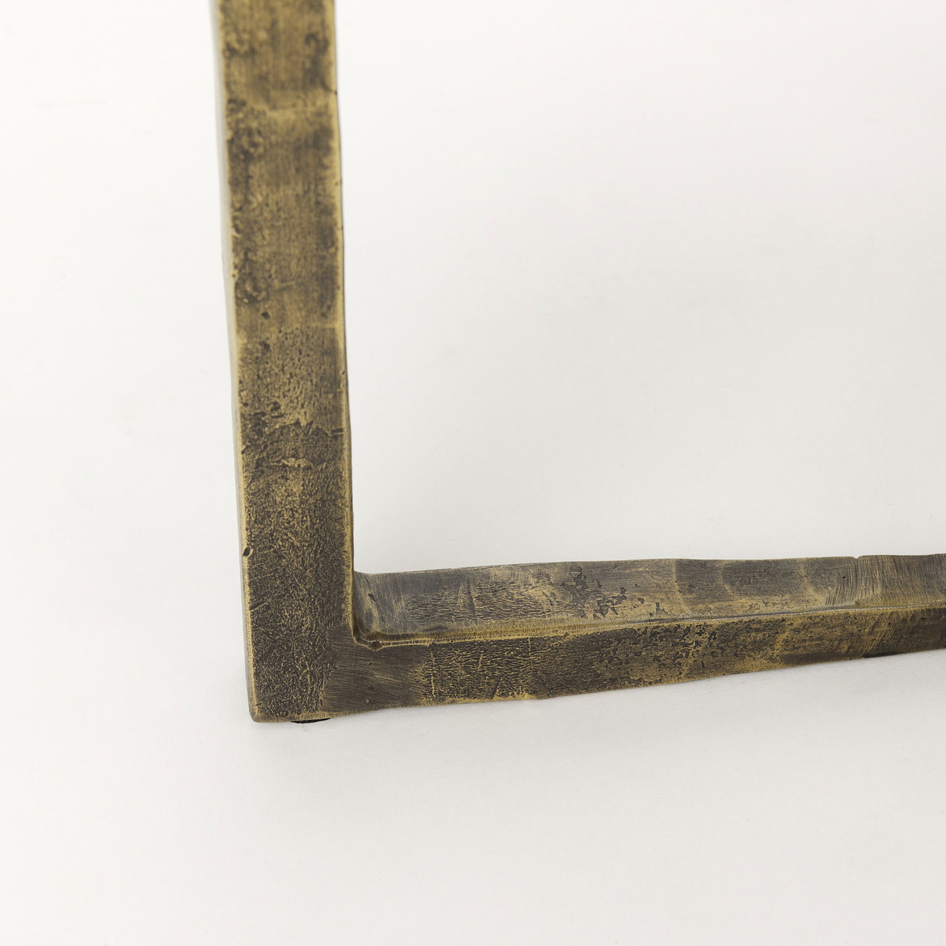 Atticus Marble and Antiqued Gold Metal Nesting Accent Tables (Set of 2), Side & End Table by Mercana, 13.25" length x 13.25" width x 24" height View 8