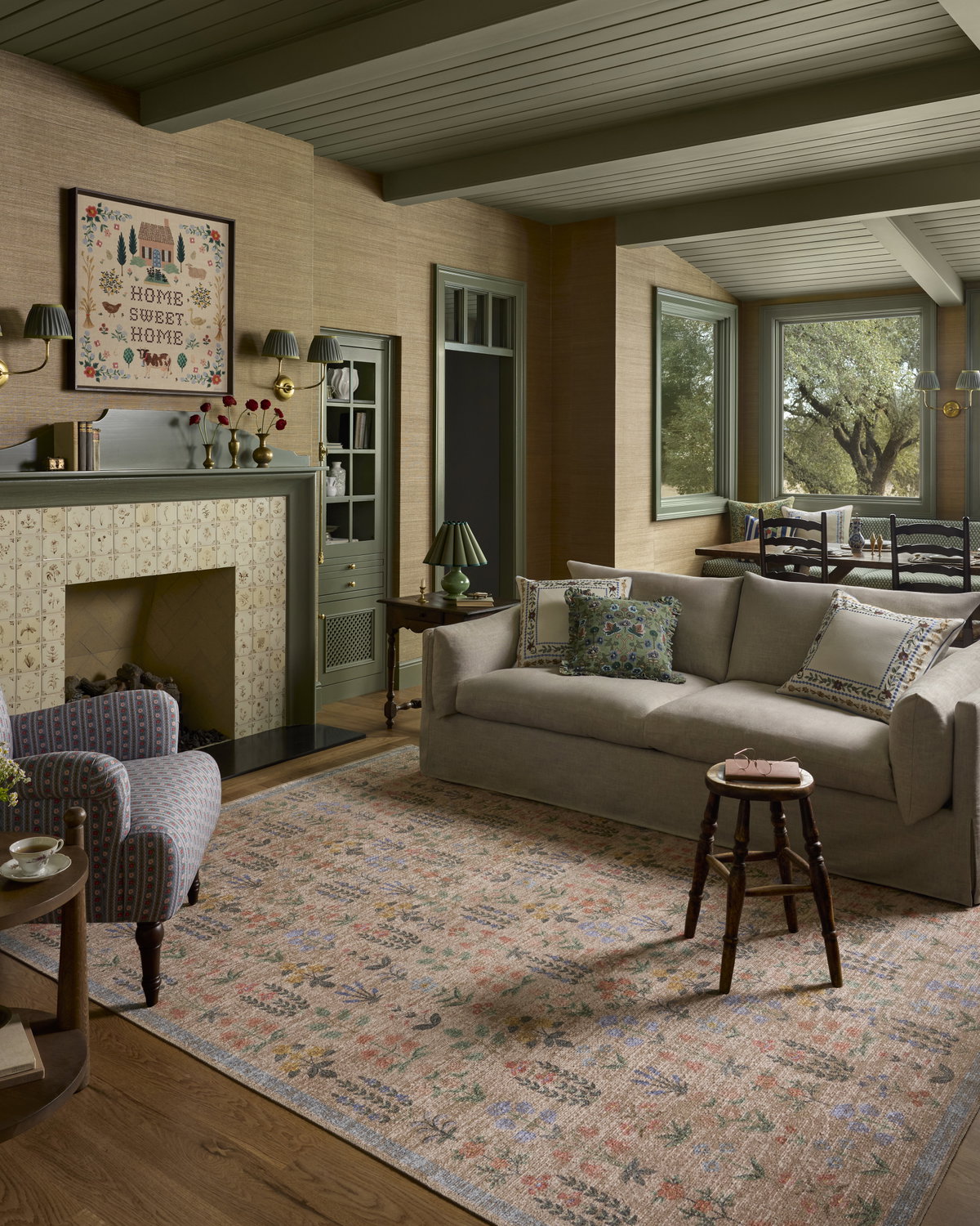Rifle Paper Co. x Loloi Edinburgh Rug, 5' length x 7'6" width View 3