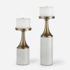 Castiel Marble Candleholders Set/2, Decorative by Uttermost, 4.75" width x 13" height x 4.75" depth thumbnail 1